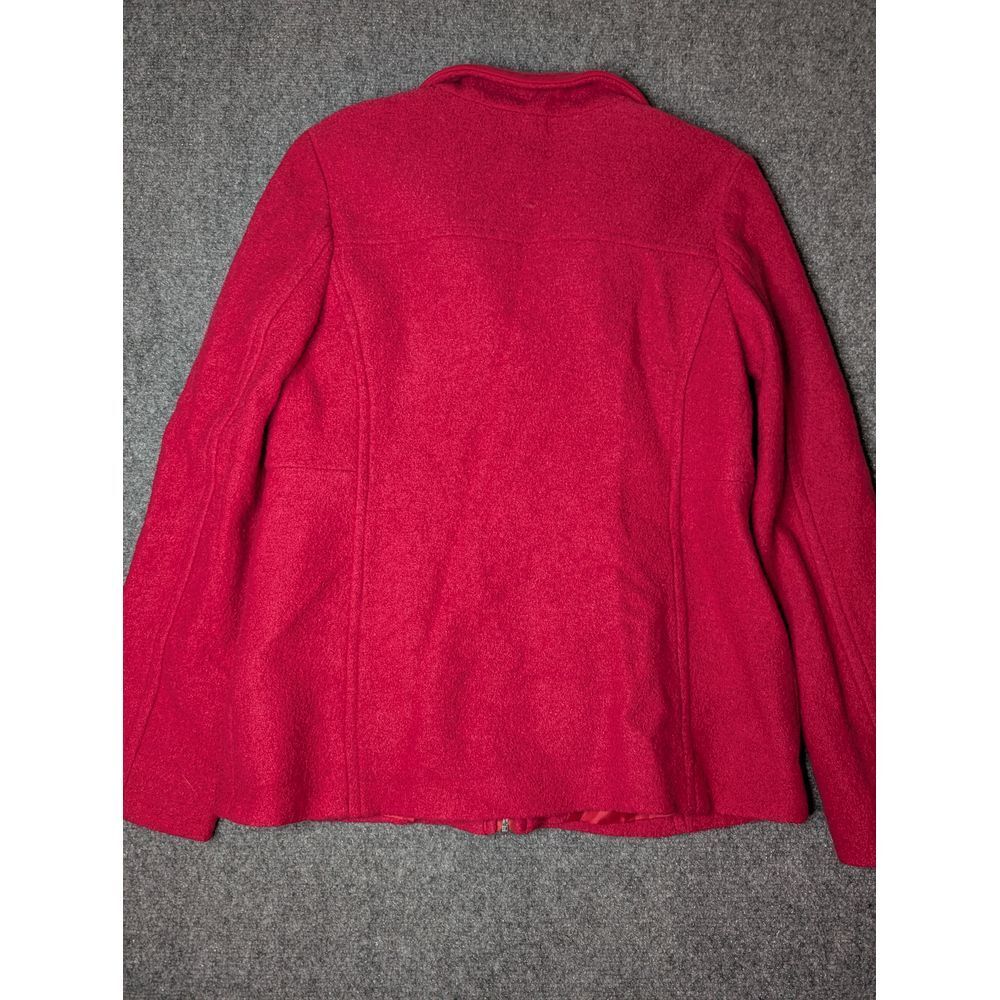 Lands' End Wool Blend Coat Women's Size US‎ 8/ UK 12 Red Zip Up - Picture 7 of 9